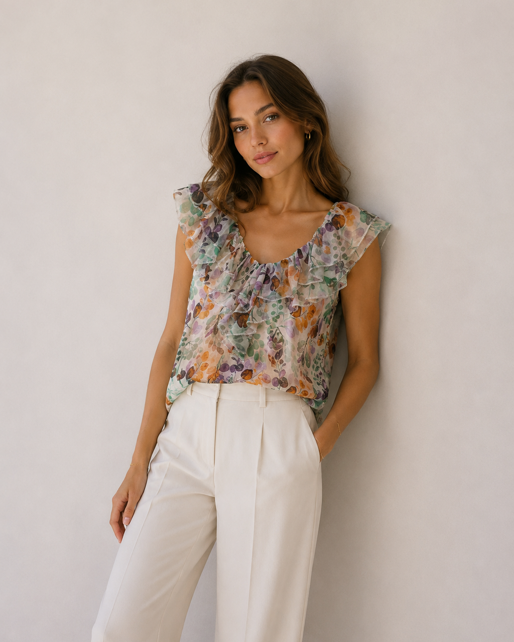 BLUSA VOLANTES ESTAMPADO FLORAL