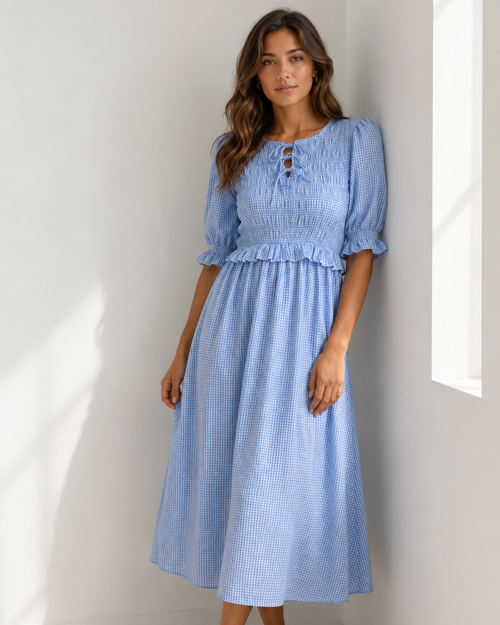 VESTIDO NIDO DE ABEJA VICHY