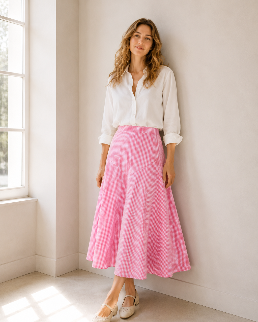 FALDA MIDI VICHY