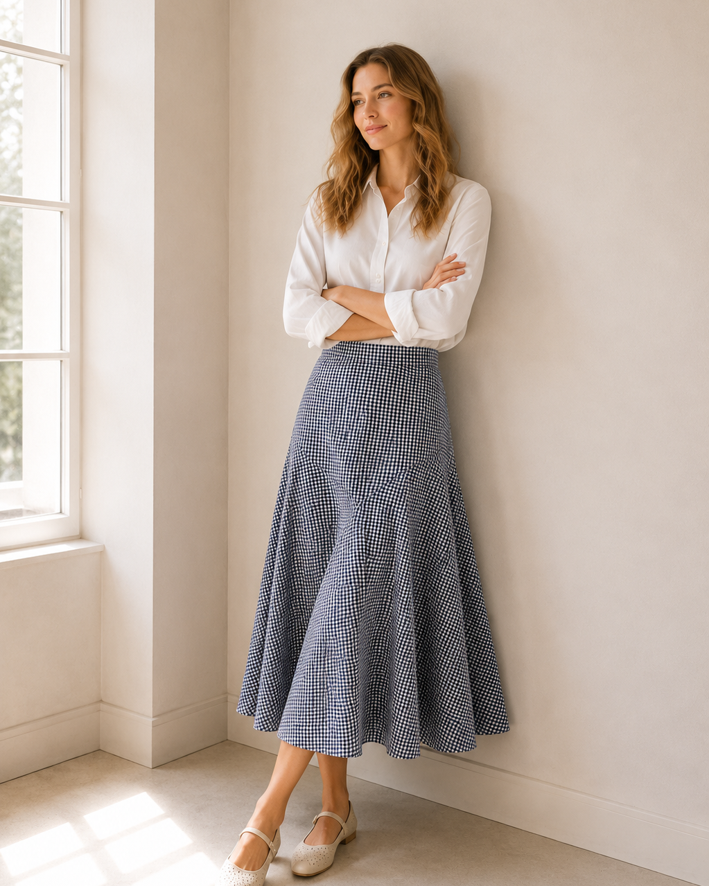 FALDA MIDI VICHY