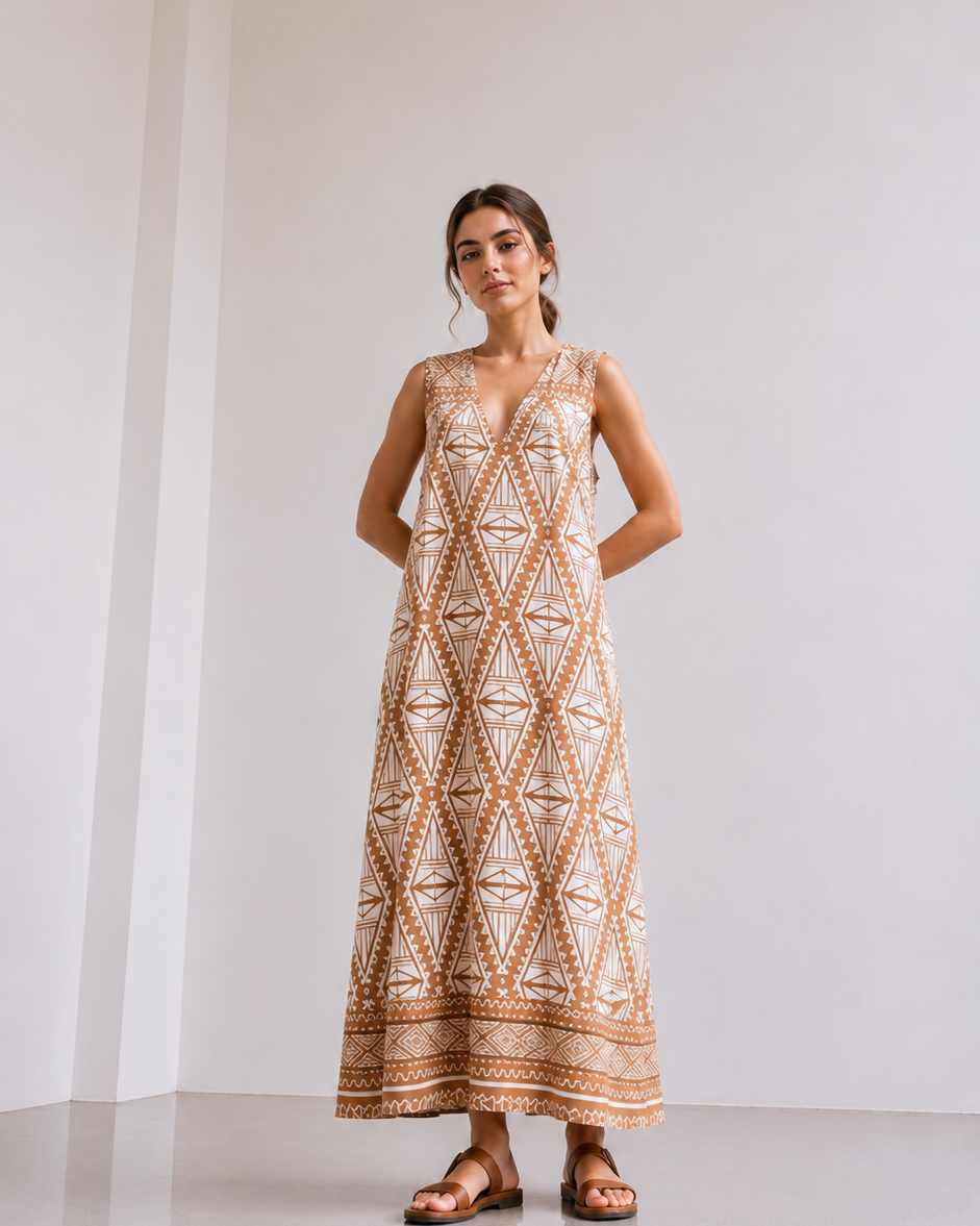 VESTIDO LARGO ESTAMPADO