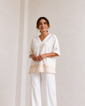 BLUSA CUELLO V ESTAMPADO