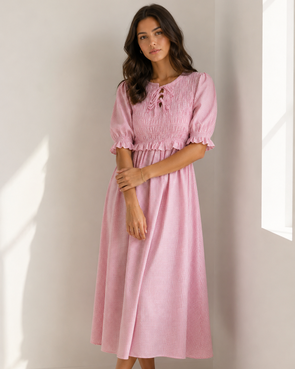 VESTIDO NIDO DE ABEJA VICHY