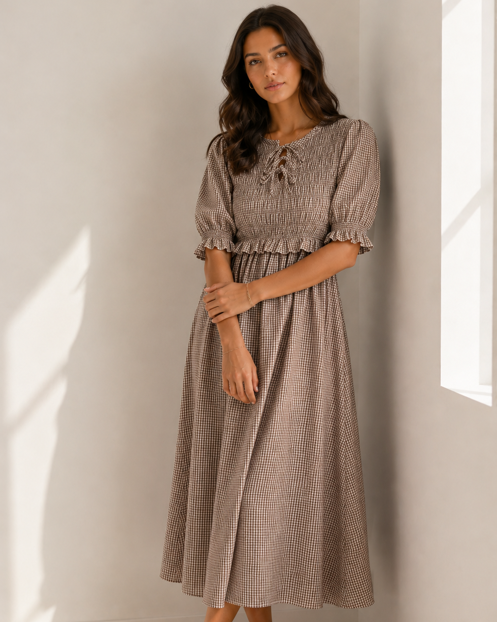VESTIDO NIDO DE ABEJA VICHY