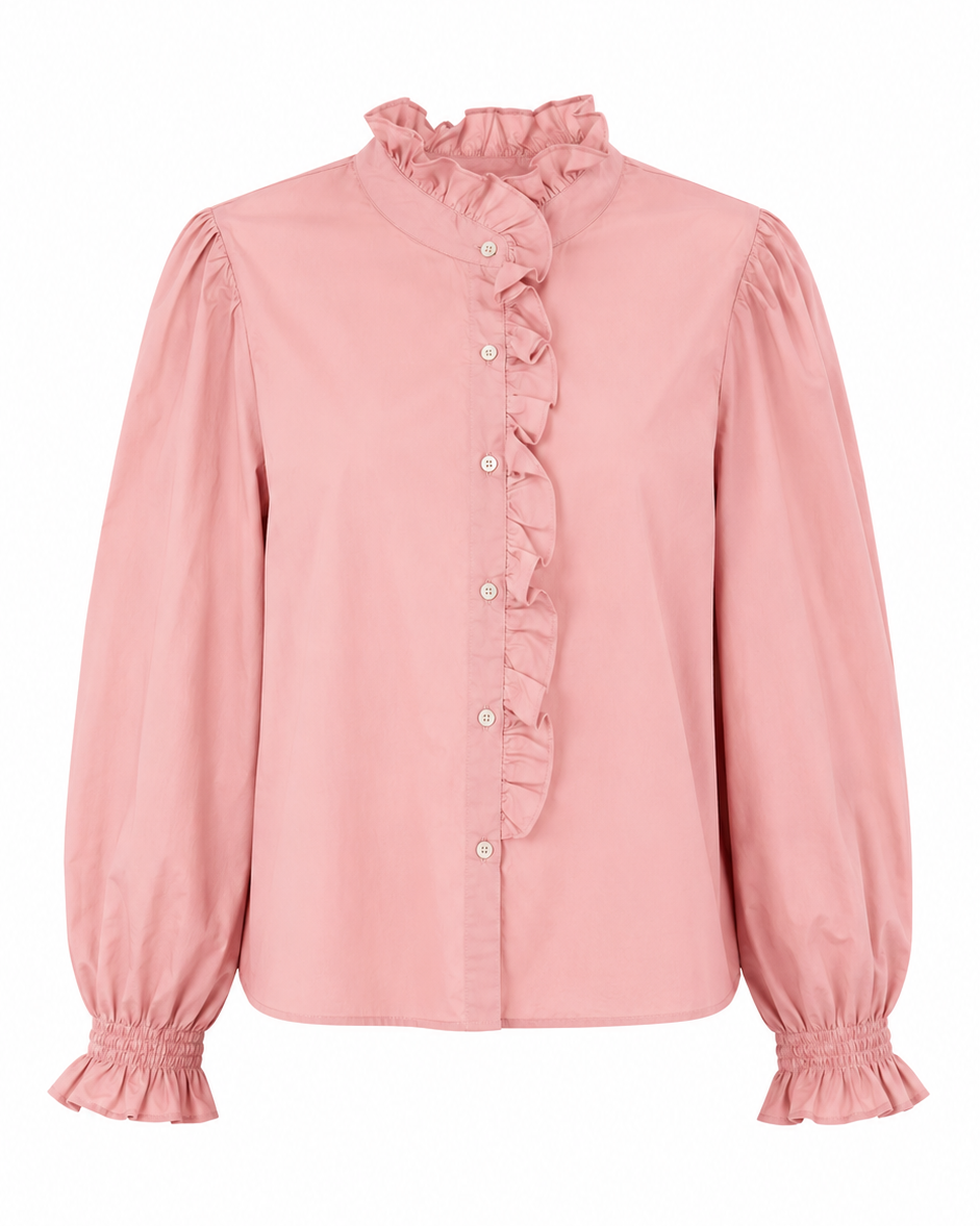 CAMISA ALGODÓN CUELLO FRUNCIDO