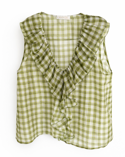 BLUSA VOLANTE ESTMPADO CUADROS