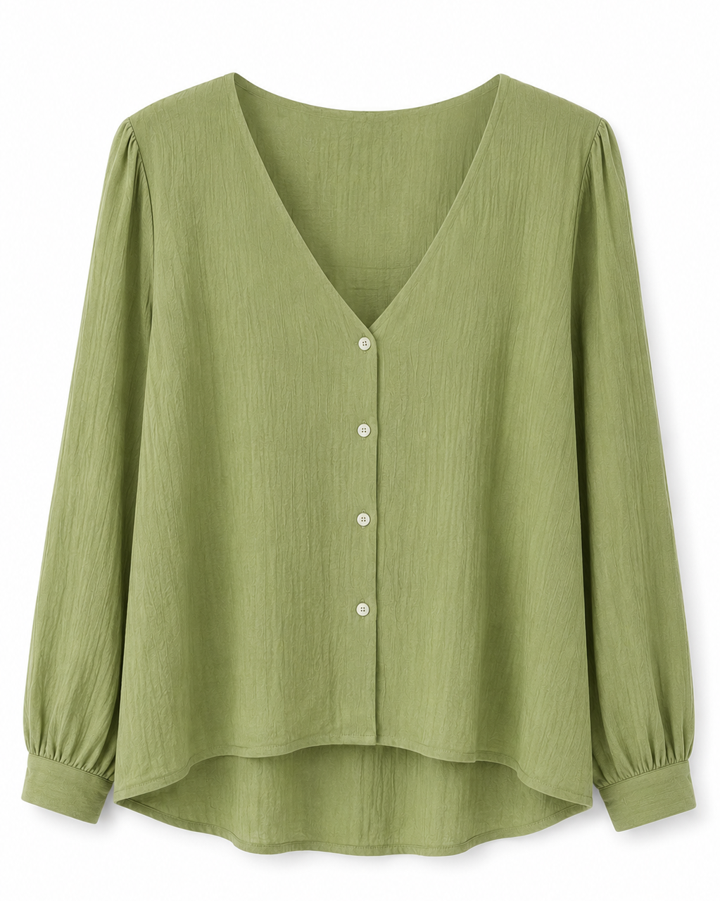BLUSA EN CUELLO V TEXTURA