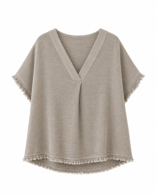 BLUSA CUELLO PICO LINO