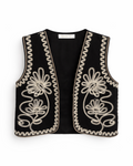 CHALECO NEGRO ESTAMPADO