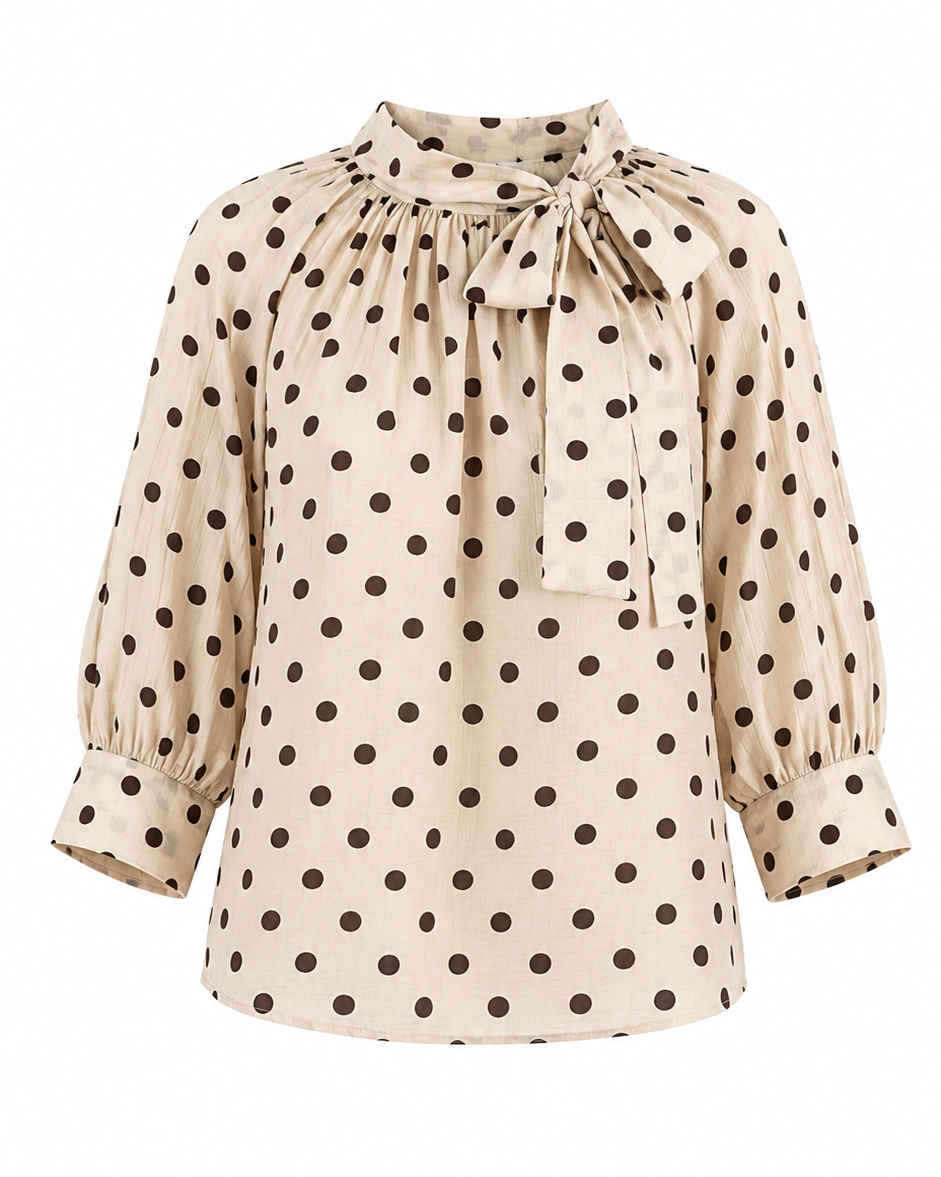 BLUSA LUNARES CON LAZO