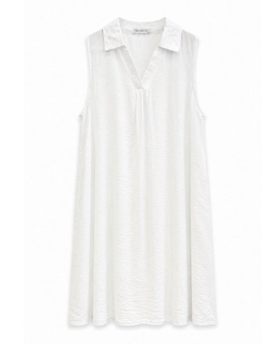 VESTIDO SIN MANGAS CUELLO CAMISERO