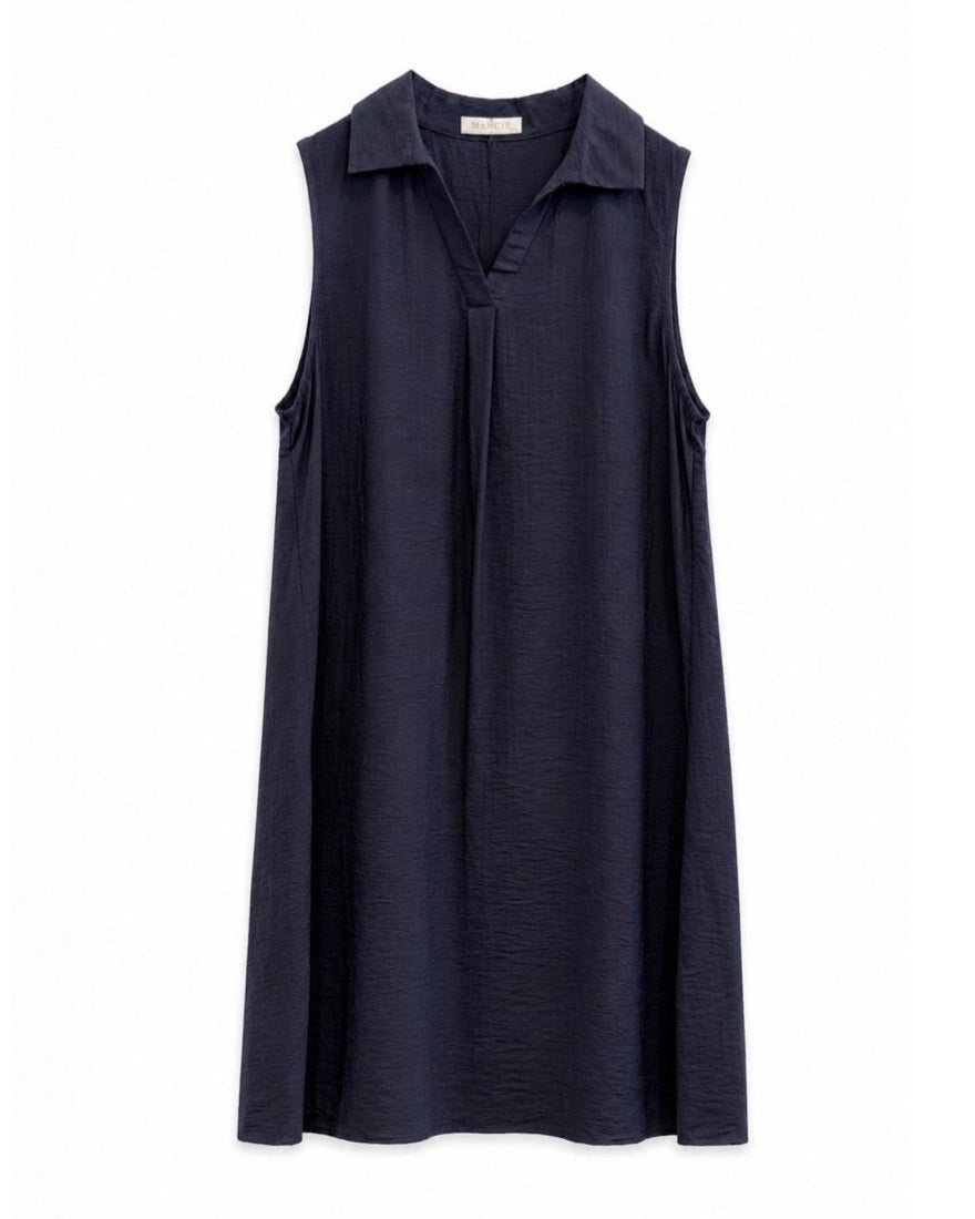 VESTIDO SIN MANGAS CUELLO CAMISERO