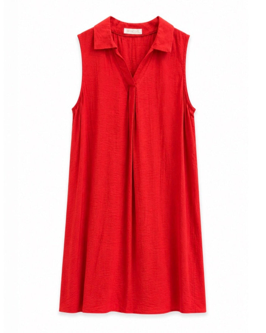 VESTIDO SIN MANGAS CUELLO CAMISERO