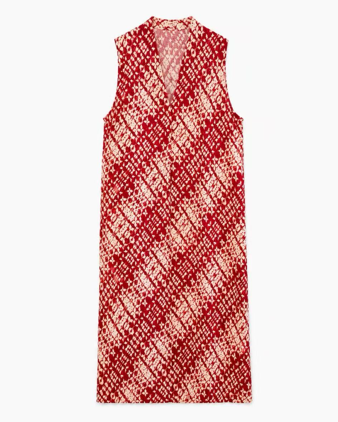 VESTIDO MIDI ESTAMPADO SIN MANGAS