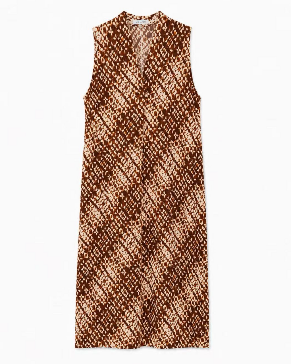VESTIDO MIDI ESTAMPADO SIN MANGAS
