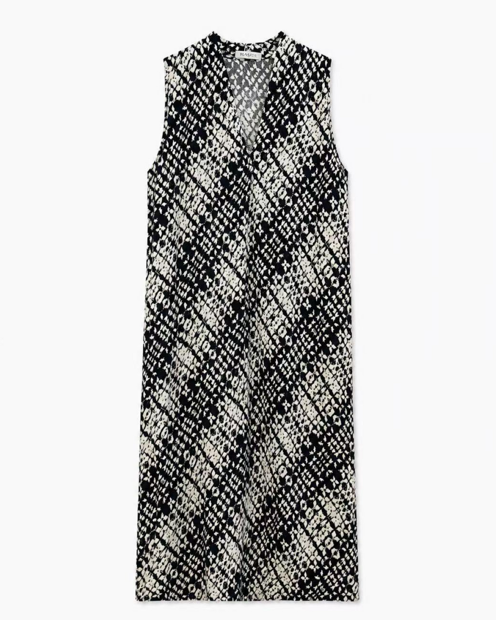 VESTIDO MIDI ESTAMPADO SIN MANGAS