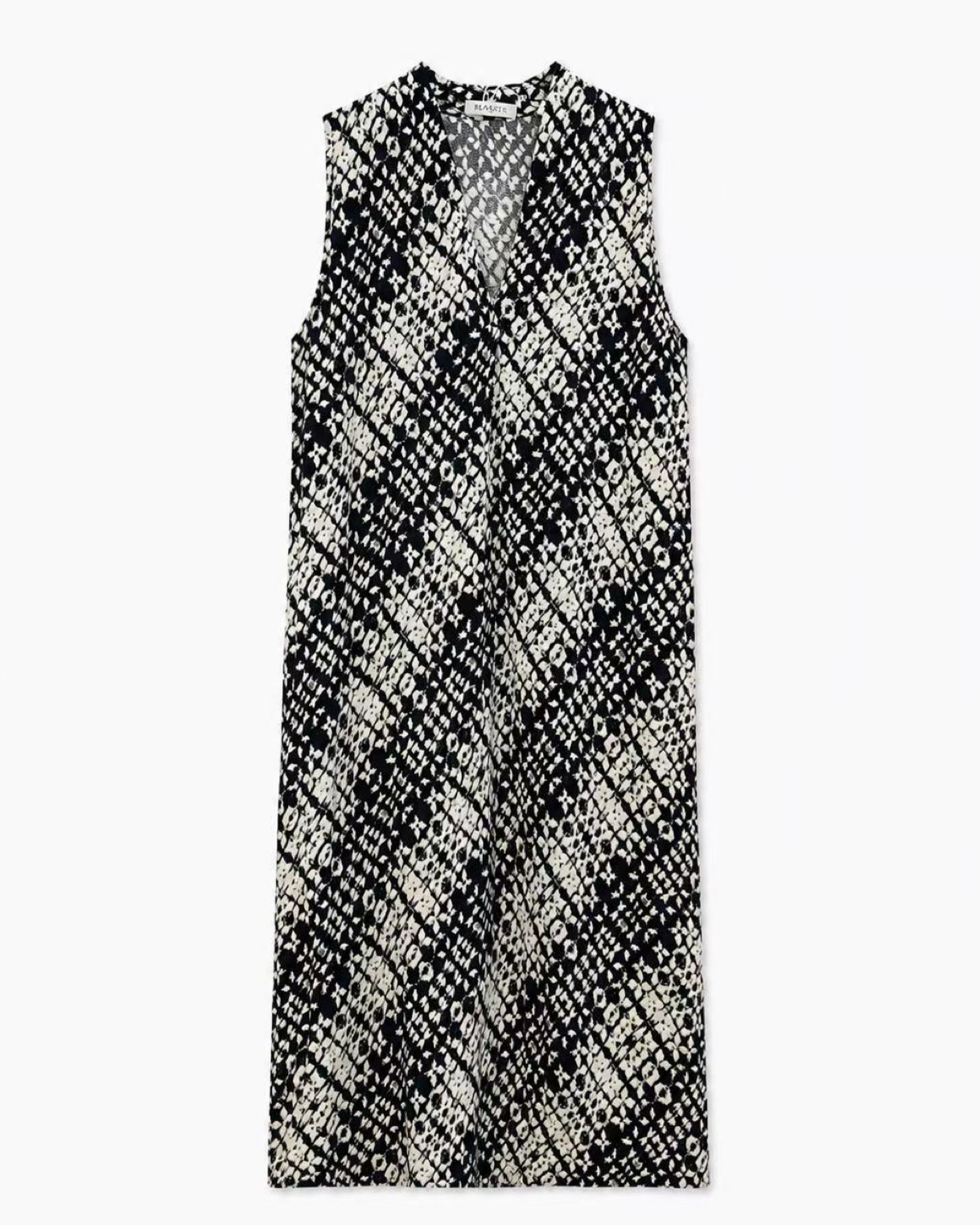 VESTIDO MIDI ESTAMPADO SIN MANGAS