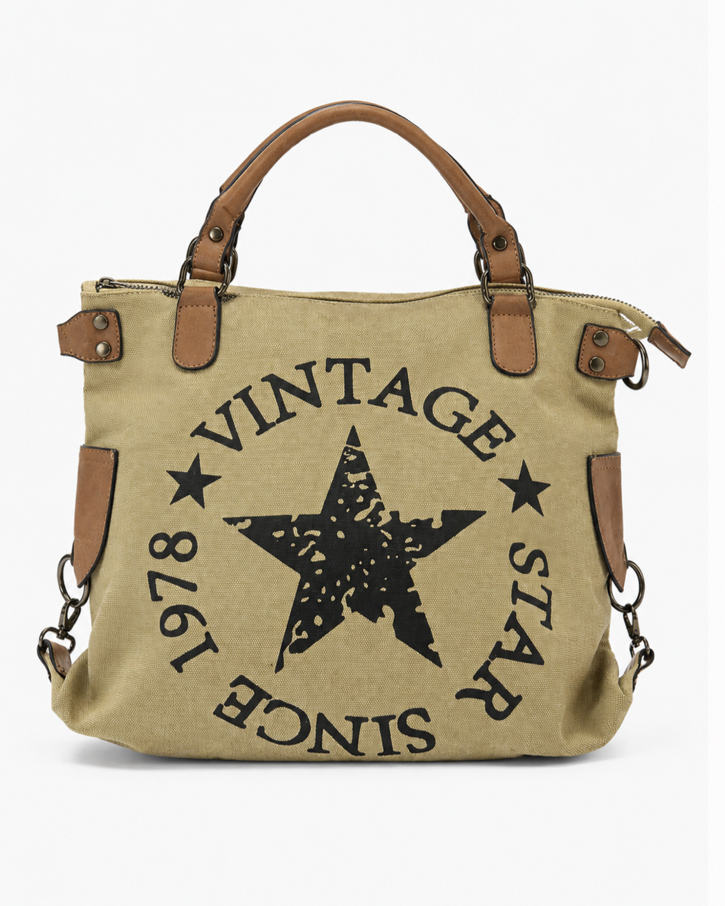 BOLSO SHOPPER VINTAGE BEIGE