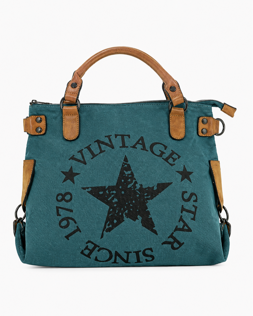 BOLSO SHOPPER VINTAGE AZUL