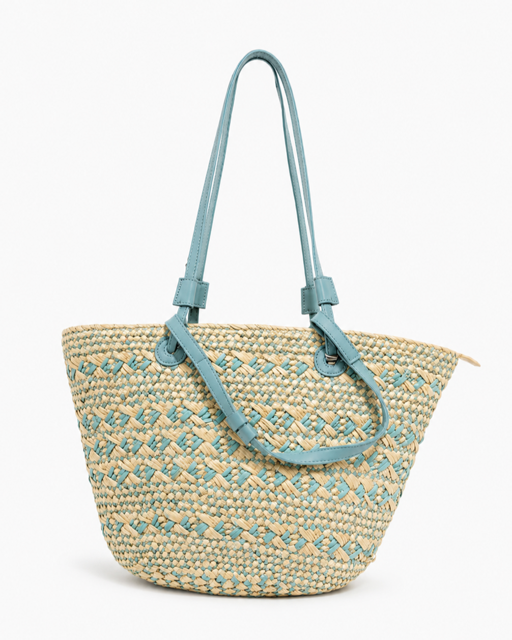 BOLSO SHOPPER TRENZADO BICOLOR