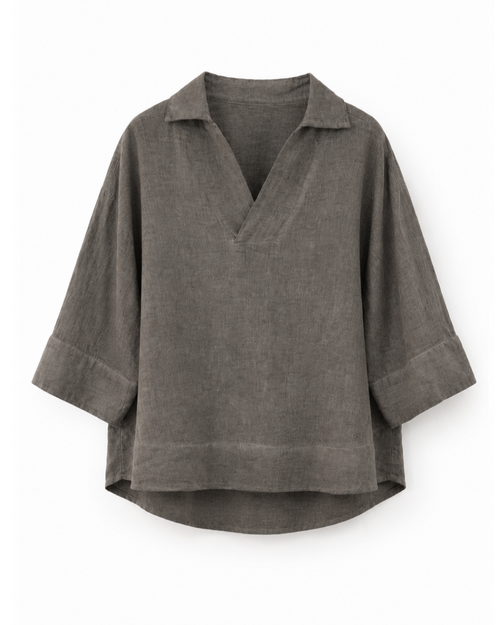 BLUSA CUELLO CAMISERO LINO