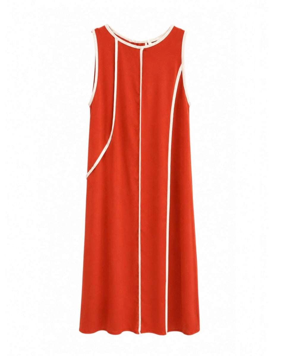 VESTIDO MIDI RAYAS ASIMÉTRICAS