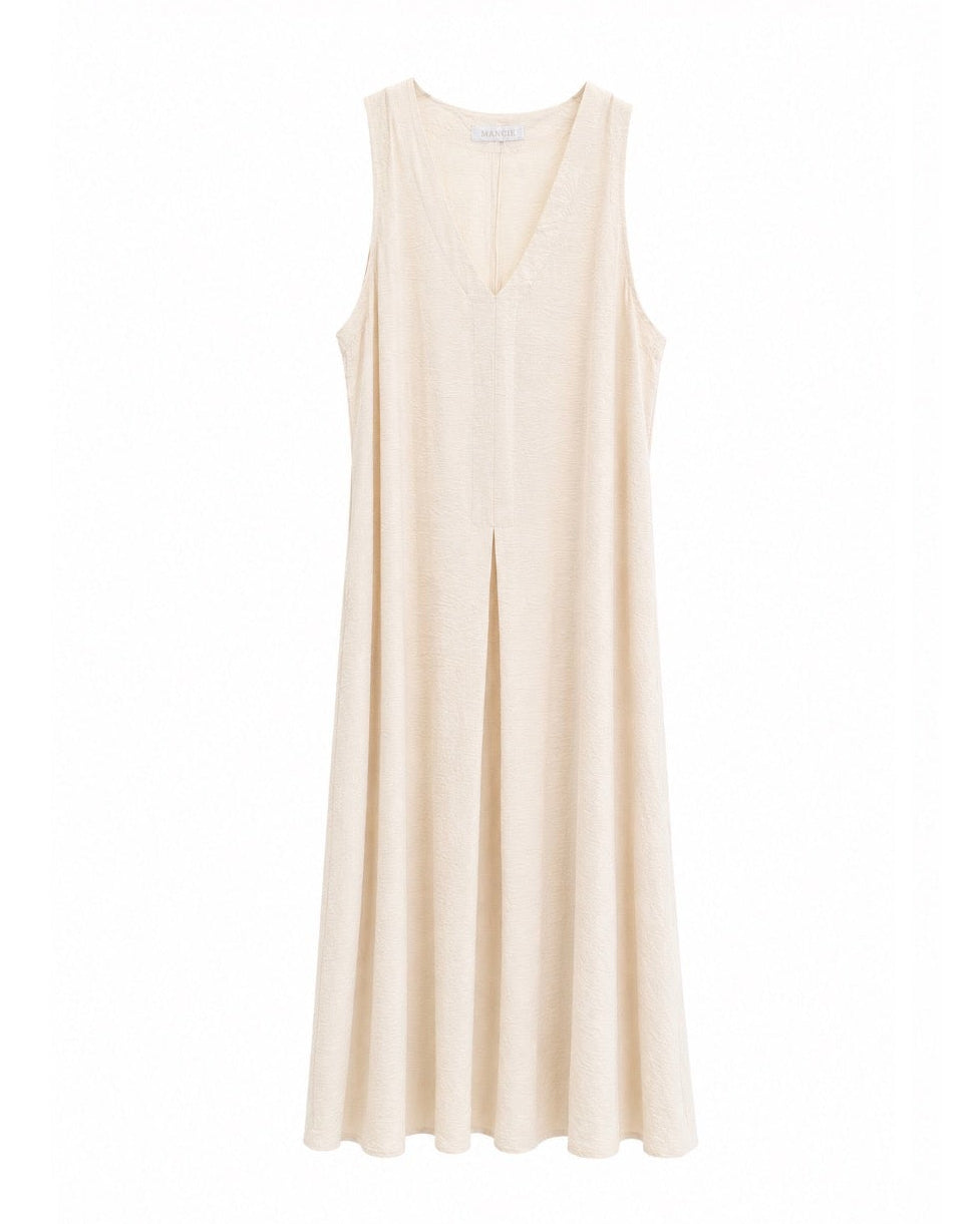 VESTIDO CUELLO PICO FLUIDO