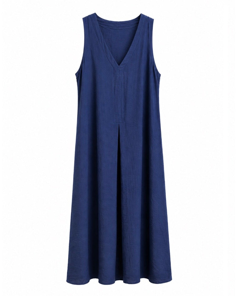 VESTIDO CUELLO PICO FLUIDO