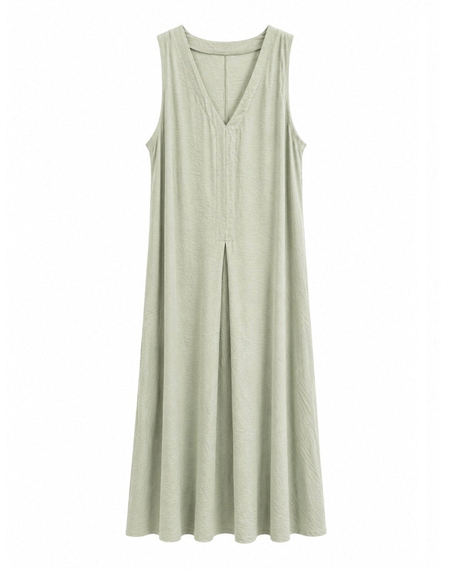 VESTIDO CUELLO PICO FLUIDO