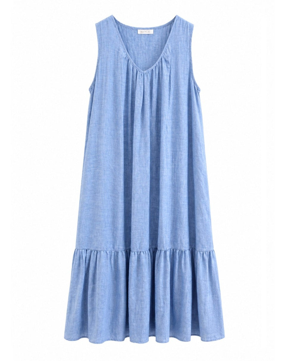 VESTIDO LARGO VOLANTE