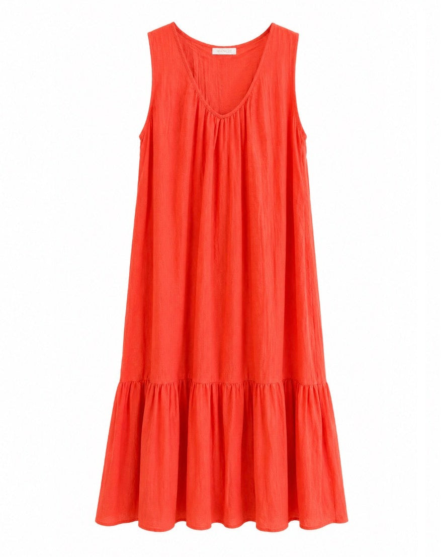 VESTIDO LARGO VOLANTE