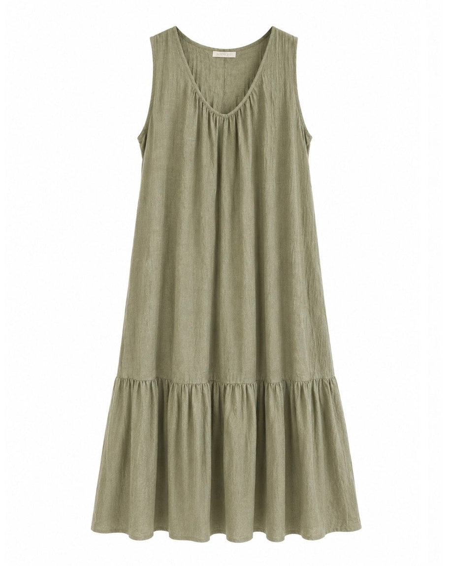 VESTIDO LARGO VOLANTE