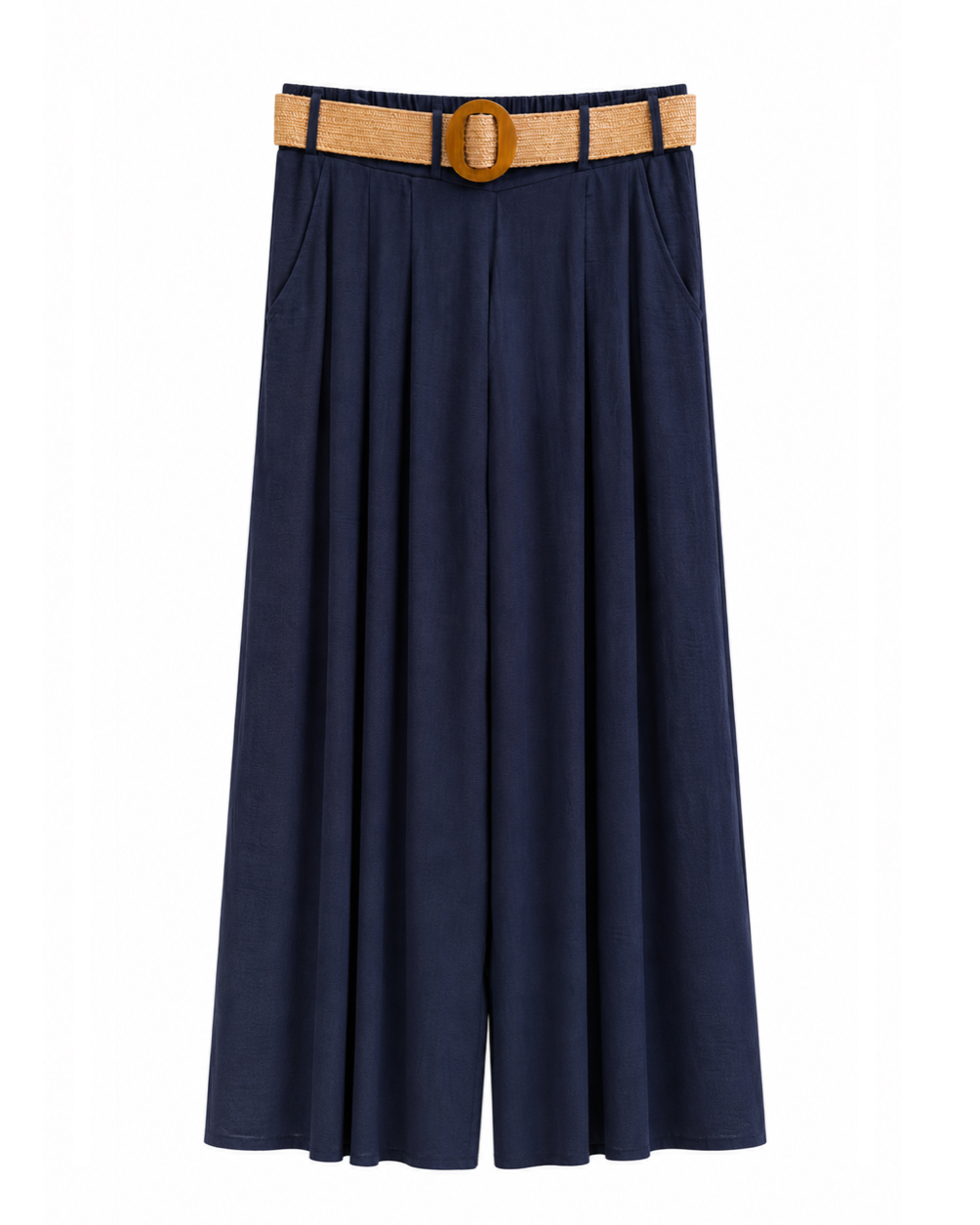 PANTALÓN CON CINTURÓN RAFIA