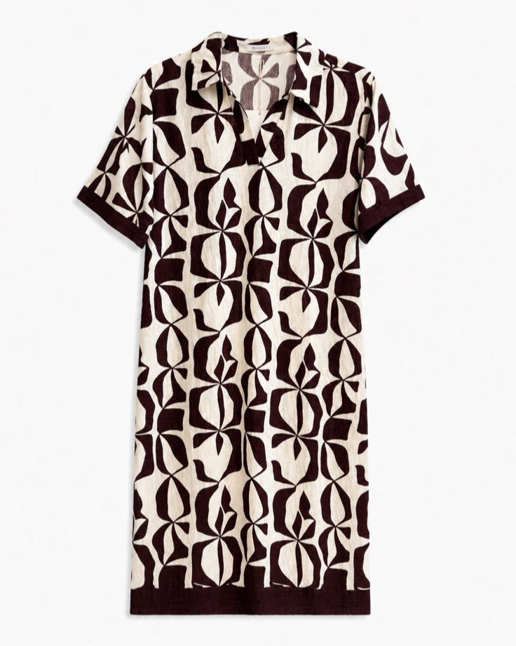 VESTIDO CUELLO CAMISERO ESTAMPADO