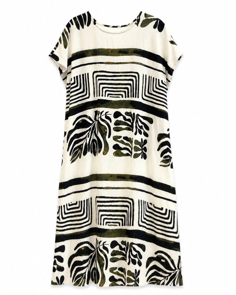 VESTIDO MIDI CUELLO REDONDO