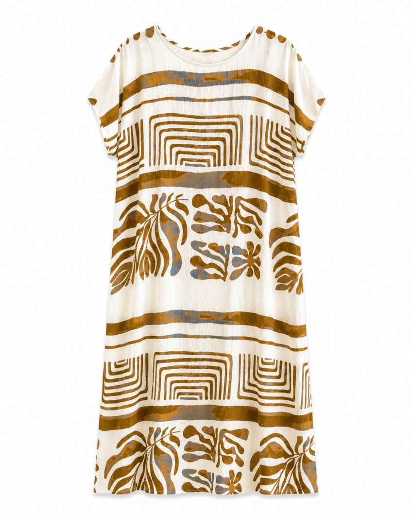 VESTIDO MIDI CUELLO REDONDO