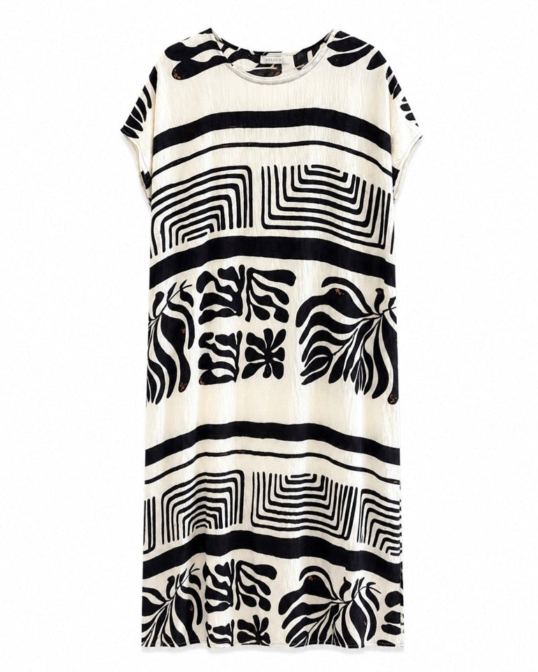 VESTIDO MIDI CUELLO REDONDO