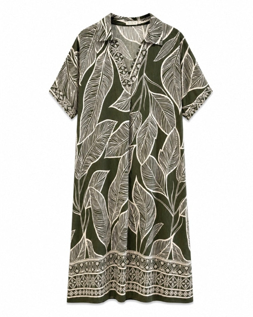 VESTIDO MAXI CUELLO CAMISERO